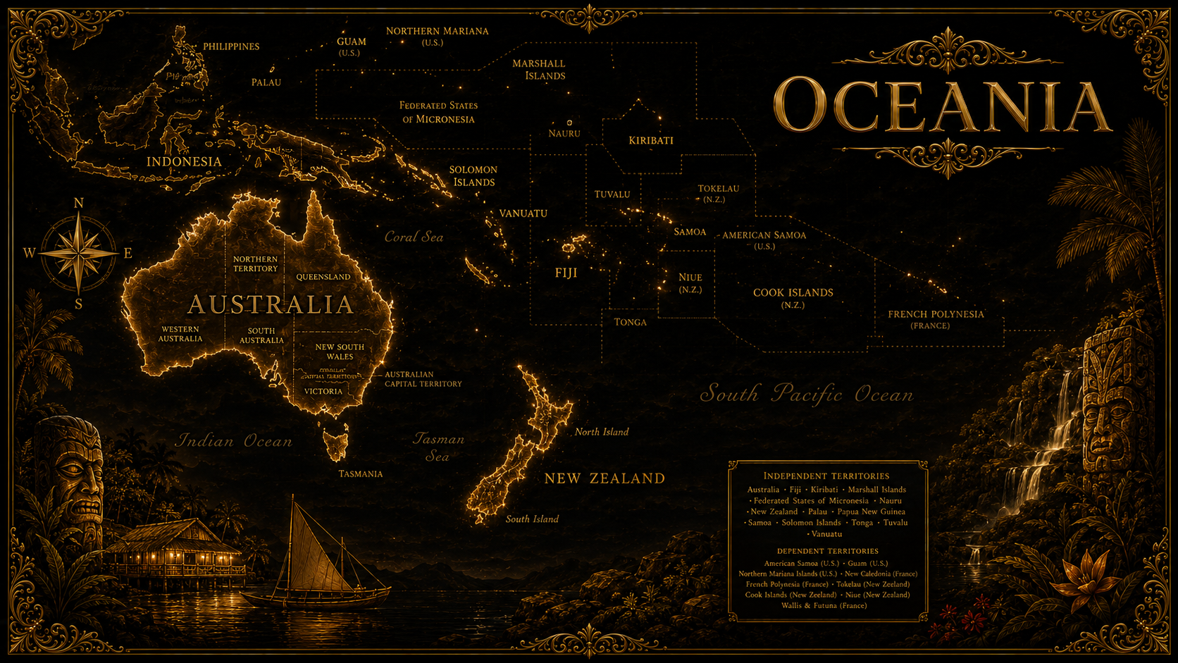 Oceánie map