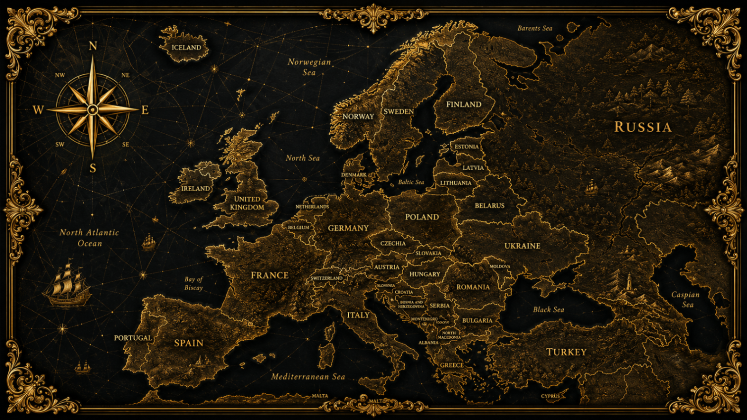 Evropa map